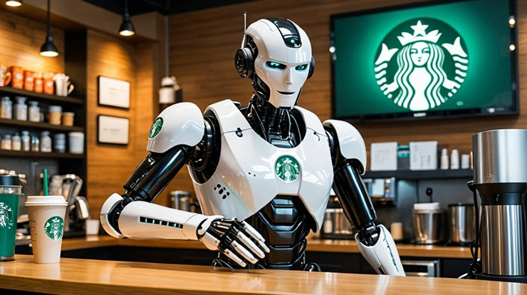 Starbucks Naver Robot Çalışan